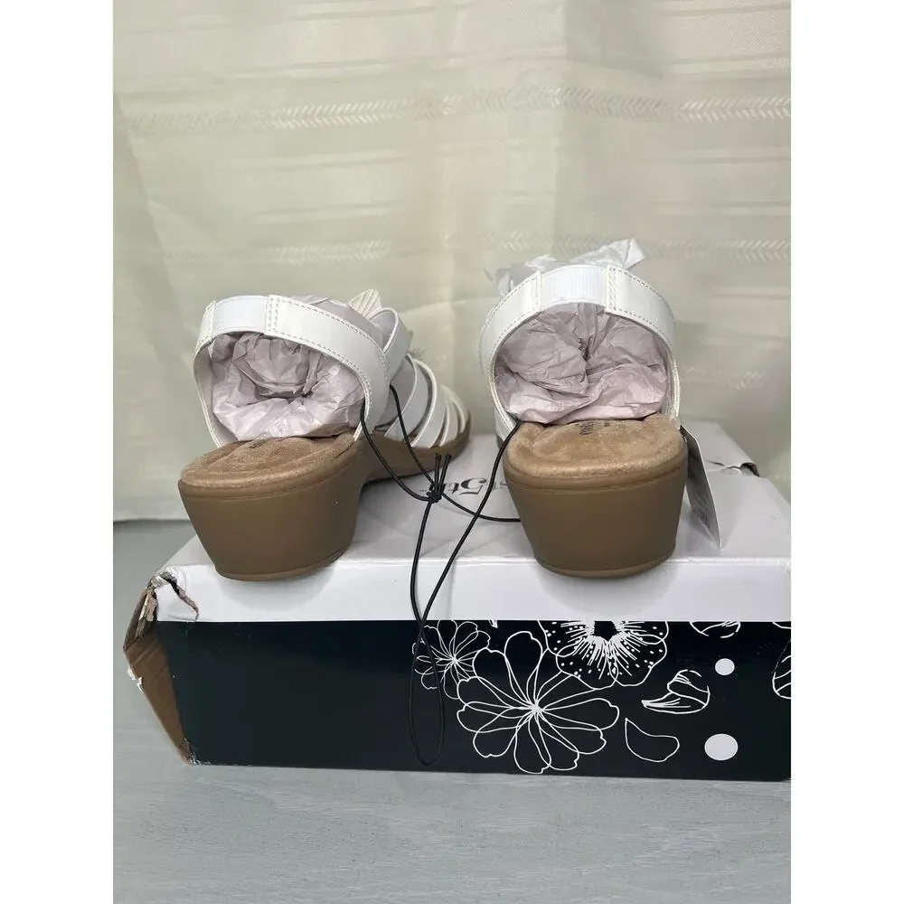 East 5th Memory Foam Slip On Sandals White Womens Size 11M